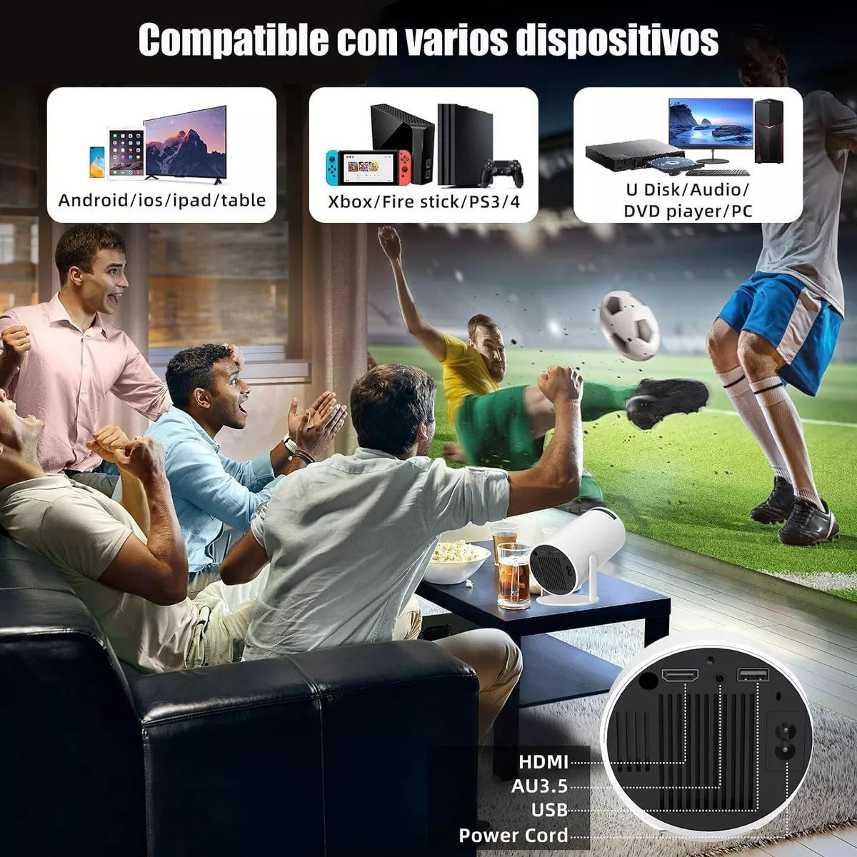 Portable Smart Projector 720P H713 Android 11 Projector Supports HD