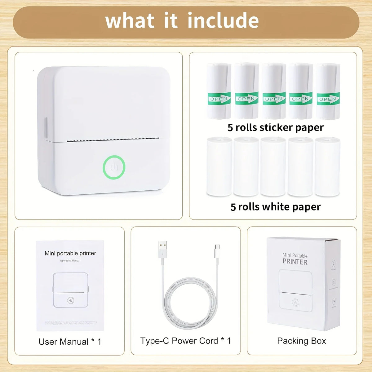 Sticker Printer - Model X6 Print Pods Mini Printer, Bluetooth Thermal Sticker Maker with Rolls Paper | Compatible with Iphone