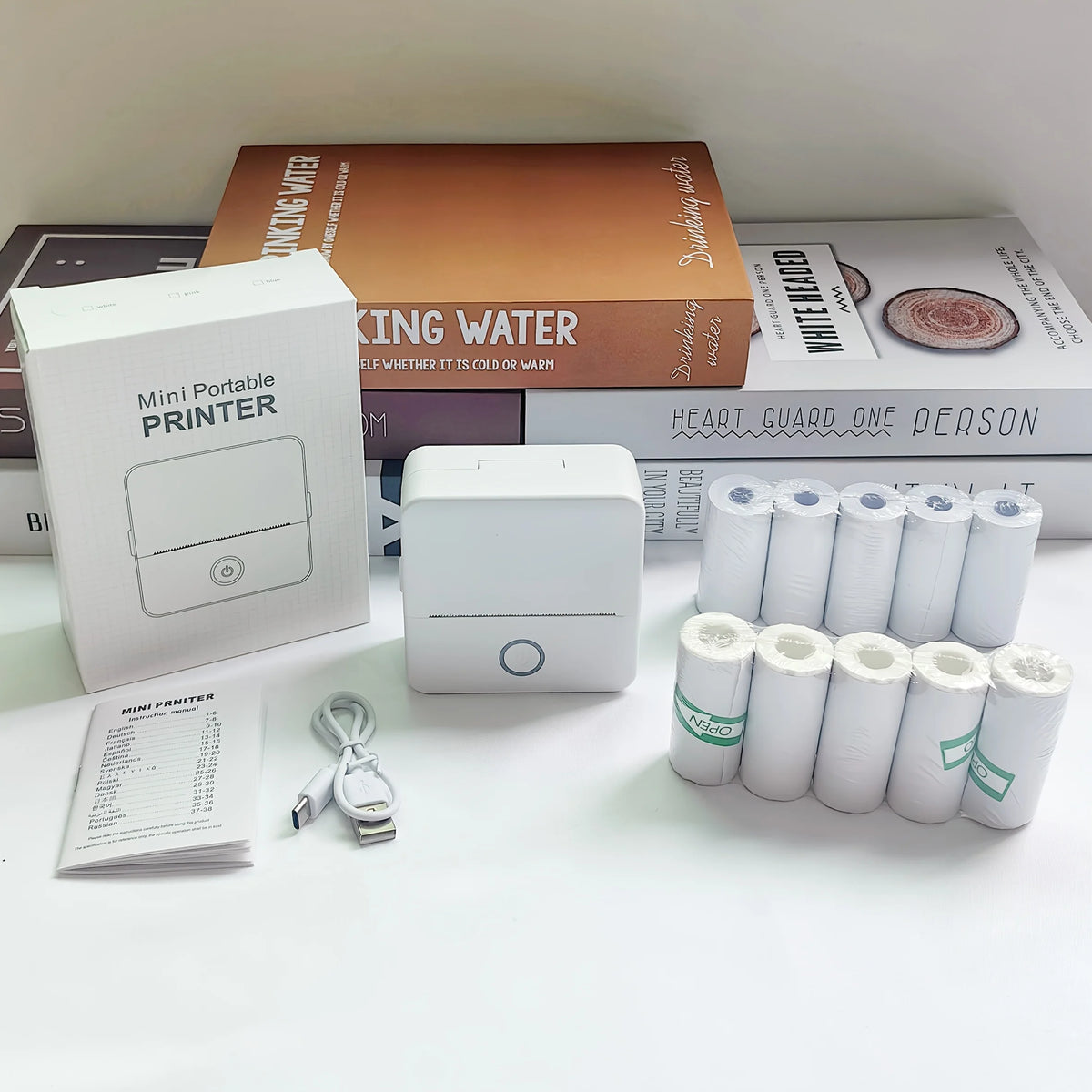 Sticker Printer - Model X6 Print Pods Mini Printer, Bluetooth Thermal Sticker Maker with Rolls Paper | Compatible with Iphone